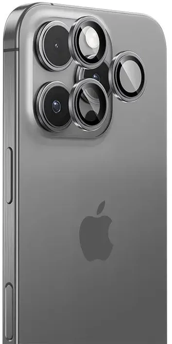 Benks Apsauginis stiklas Glass Warrior Lens Protector telefonui skirtas Apple iPhone 16 Pro/16 Pro Max (objektyvui 3 vnt) sidabrinis
