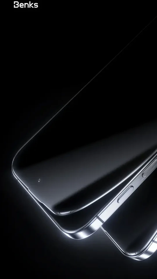 Benks apsauginis stiklas Glass Warrior Sapphire Coating (LS65) skirtas Apple iPhone 16 Pro Max juodos spalvos (Thin Edge)