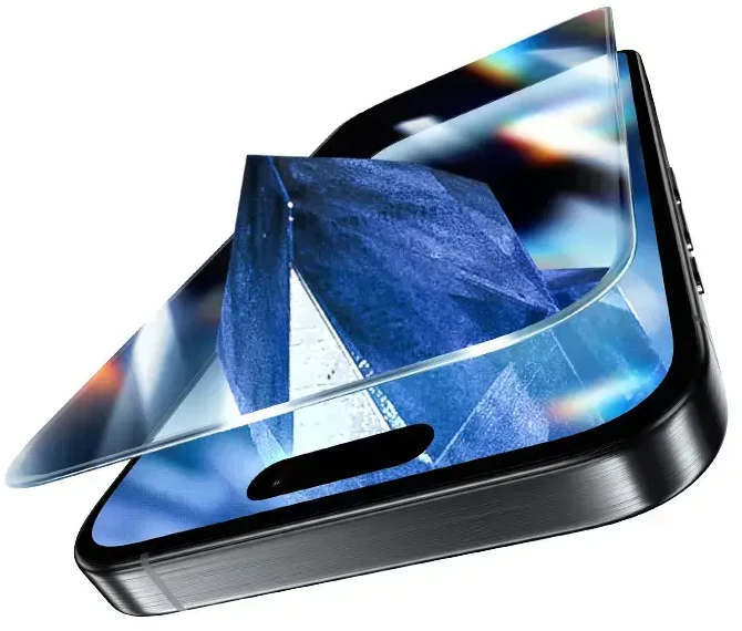 Benks apsauginis stiklas Glass Warrior Sapphire Coating (LS65) skirtas Apple iPhone 16 Pro Max juodos spalvos (Thin Edge)
