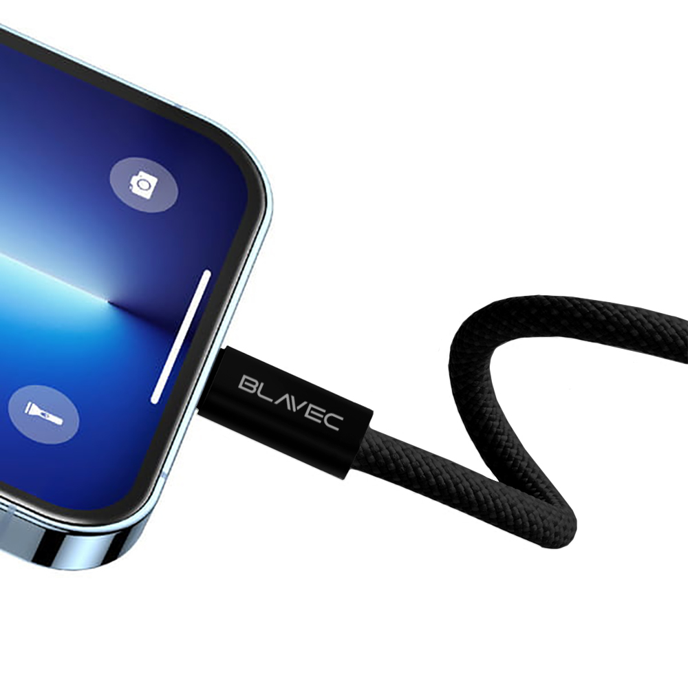 Oem Blavec kabelis Candy pintas – USB-C jungtimi – PD 60W 3A, 1 metras, Apple CarPlay/Android Auto (CCA-UC3B10), juodas