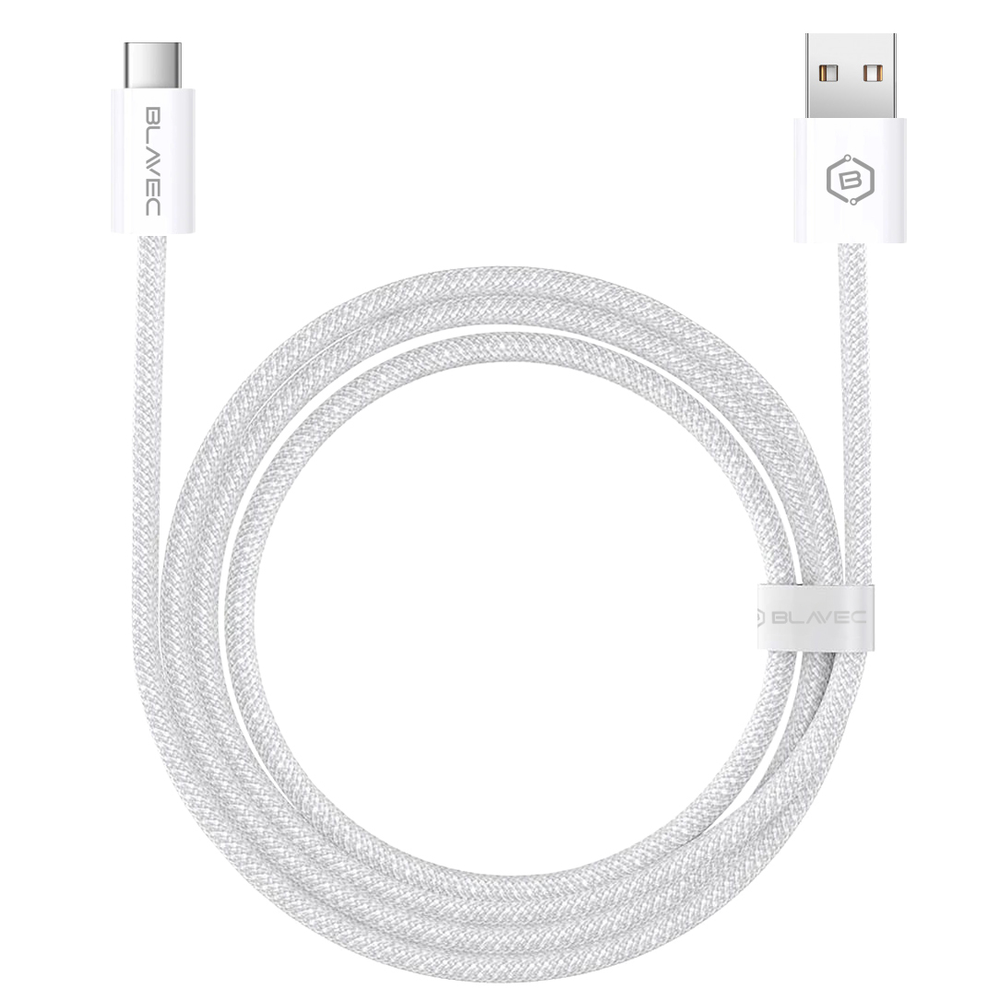 Oem Blavec Cable Candy braided – USB to Type C – PD 60W 3A 2 metres CarPlay/Android Auto (CCA-UC3W20) baltas