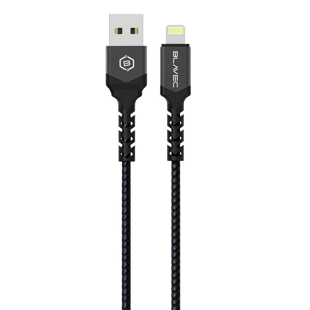 Blavec Cable Raptor pintas – USB į Lightning – 2,4A 0,5 metro CarPlay (CRA-UL24BG05) juodas-pilkas