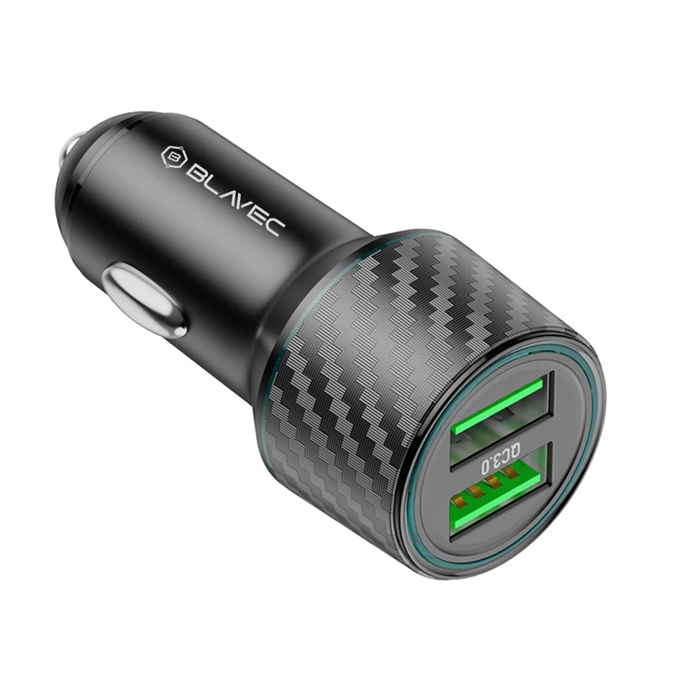 Oem Blavec automobilinis įkroviklis BS21A Carbon - 2xUSB - QC 3.0 36W 3A (CCBS21AC-2UB3A) juodos spalvos