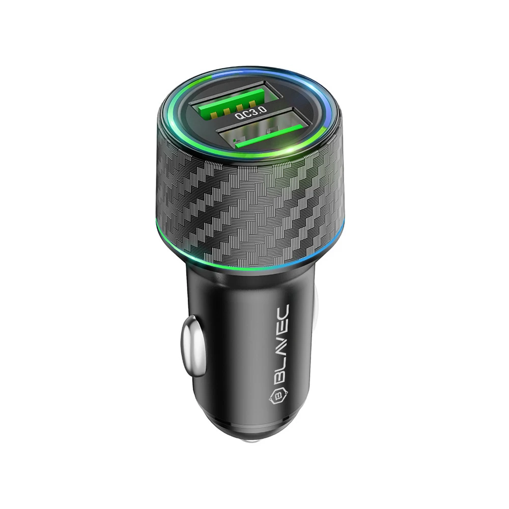Oem Blavec automobilinis įkroviklis BS21A Carbon - 2xUSB - QC 3.0 36W 3A (CCBS21AC-2UB3A) juodos spalvos