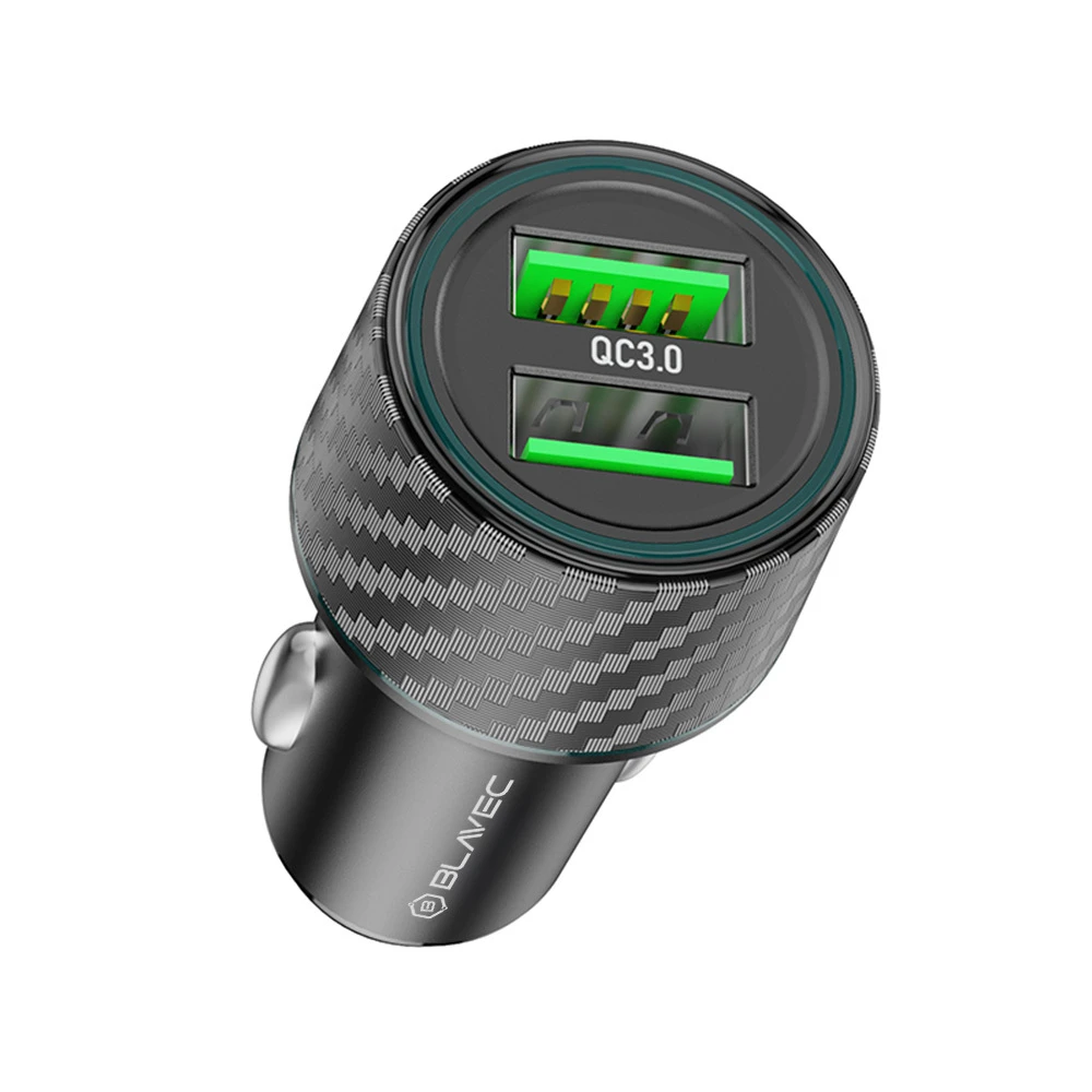 Oem Blavec automobilinis įkroviklis BS21A Carbon - 2xUSB - QC 3.0 36W 3A (CCBS21AC-2UB3A) juodos spalvos