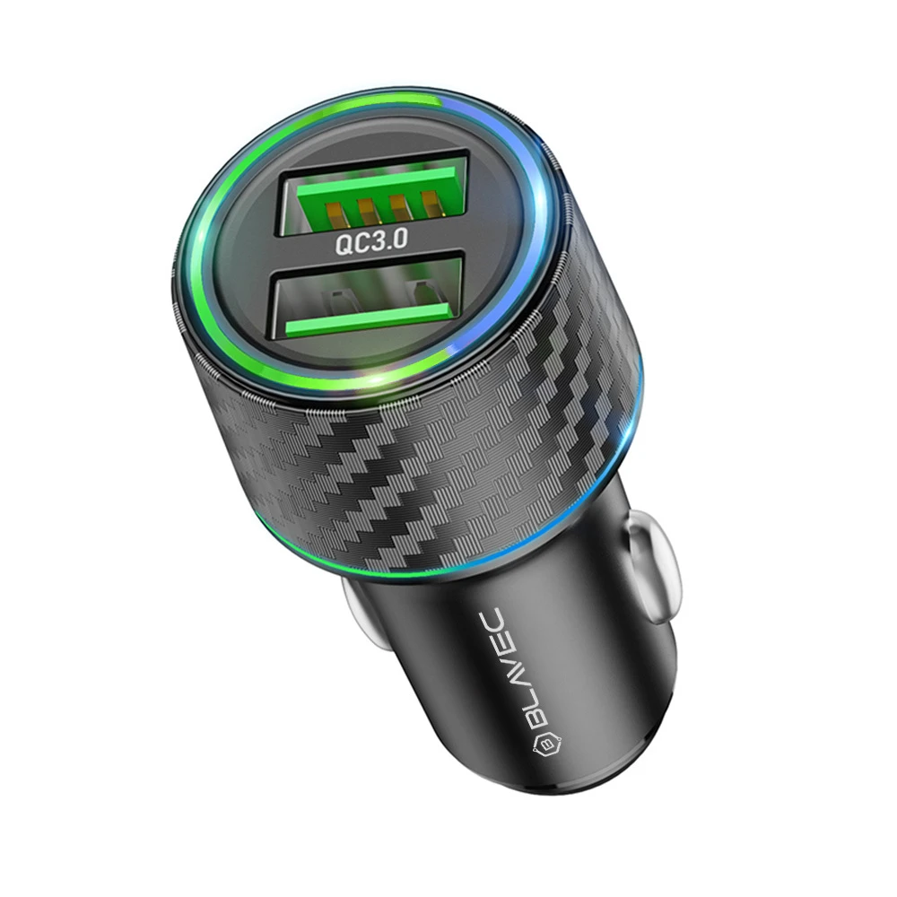 Oem Blavec automobilinis įkroviklis BS21A Carbon - 2xUSB - QC 3.0 36W 3A (CCBS21AC-2UB3A) juodos spalvos