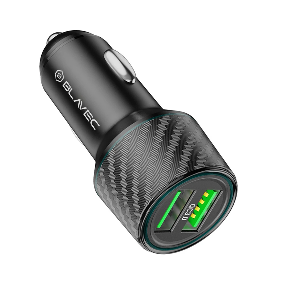 Oem Blavec automobilinis įkroviklis BS21A Carbon - 2xUSB - QC 3.0 36W 3A (CCBS21AC-2UB3A) juodos spalvos