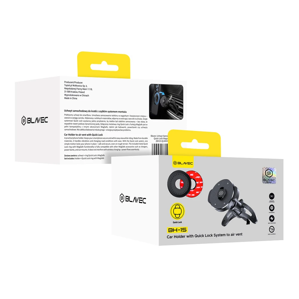 Riposo Blavec laikiklis automobilinis BH-15 Quick Lock Magsafe (BH15-QLMAVB) juodos spalvos