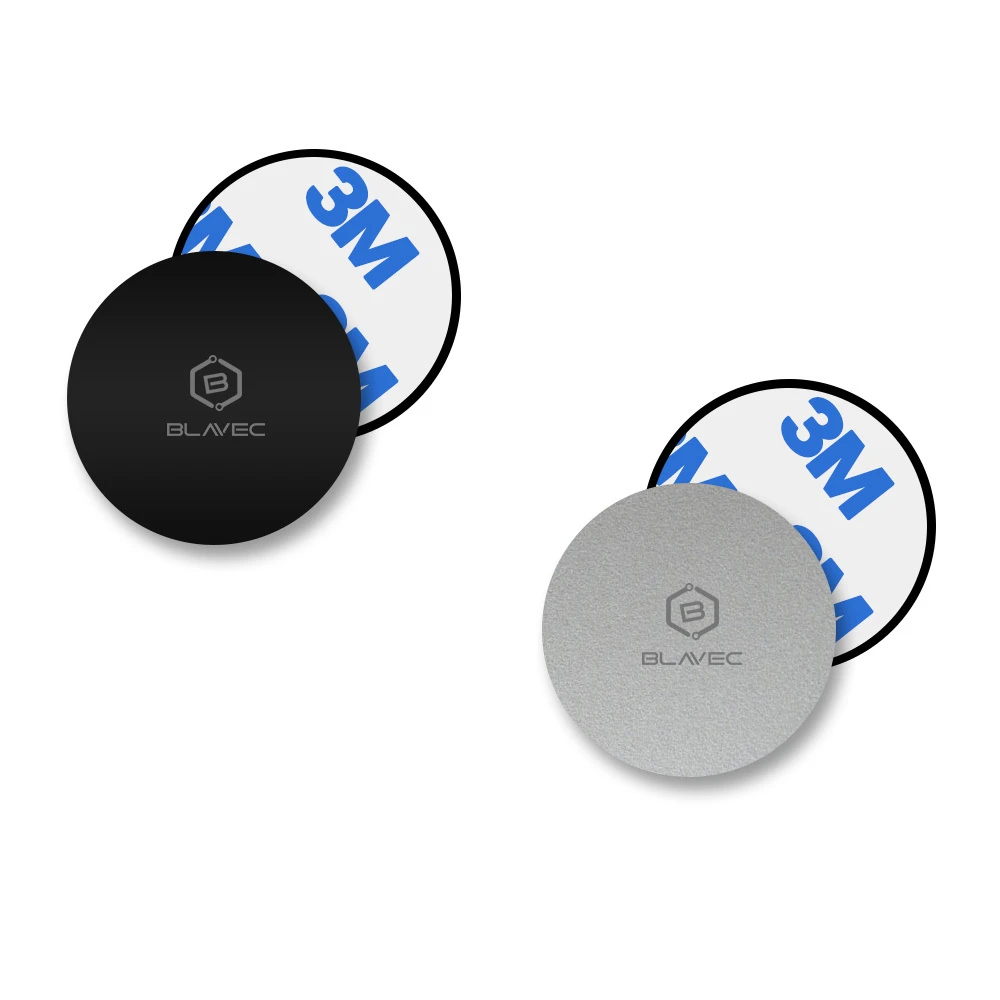 Oem Blavec magnetinio laikiklio plokštelė BM-03 rinkinys 2 vnt apvali (40mm) juodos ir sidabro spalvos