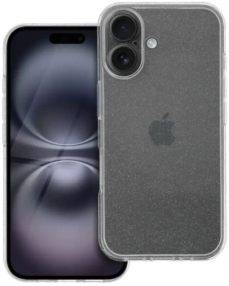 OEM dėklas, skirtas „iPhone 16“ telefonui, skaidrus, 2 mm, mirksintis, permatomas