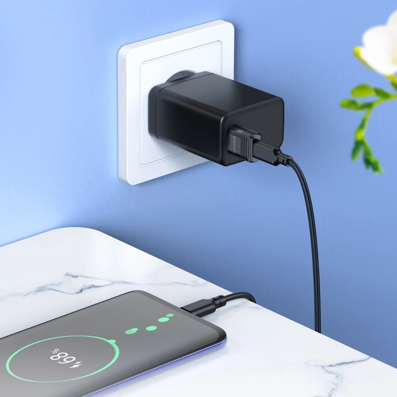 Oem Borofone Adapteris BV18 – USB to Type C – juodas