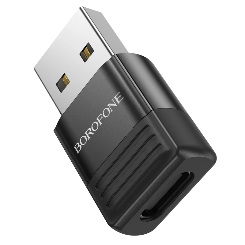 Oem Borofone Adapteris BV18 – USB to Type C – juodas