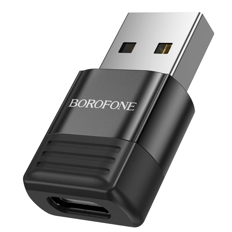 Oem Borofone Adapteris BV18 – USB to Type C – juodas