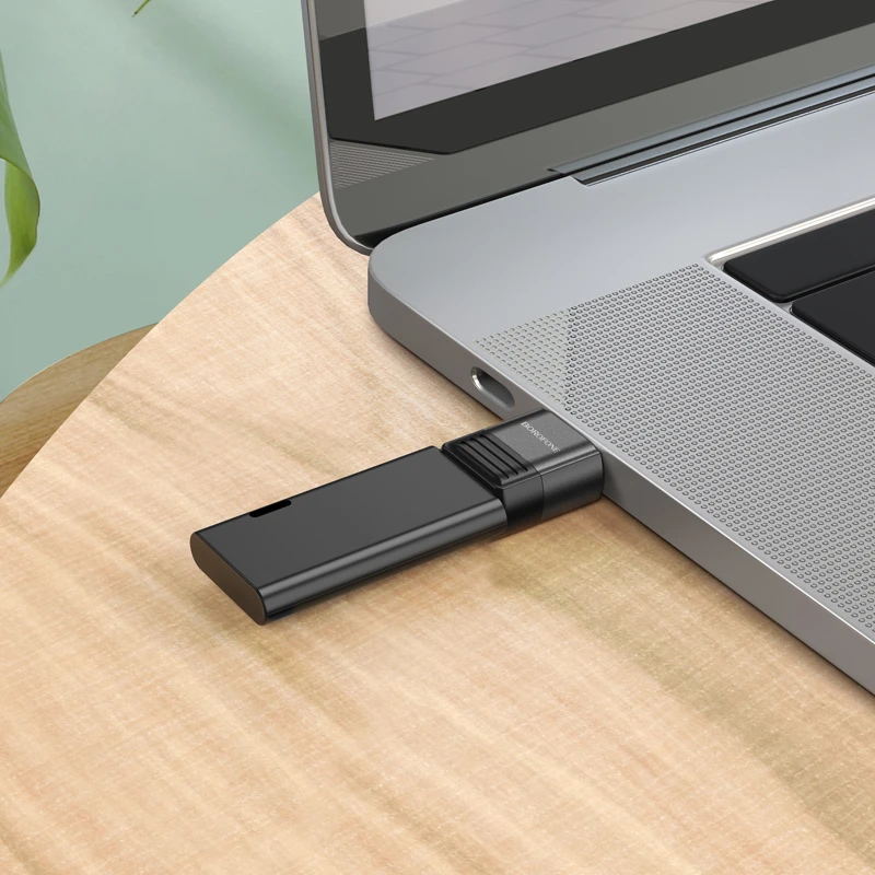 Oem Borofone Adapteris BV18 – USB to Type C – juodas