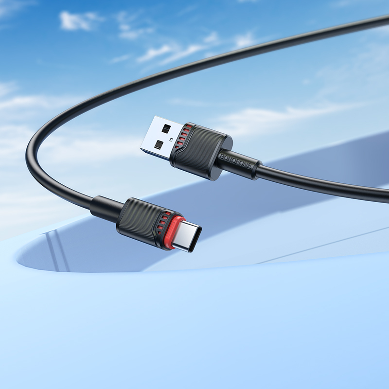 Borofone kabelis BX110 Beneficio – USB į Typ C – 3A 1 metras juodos spalvos