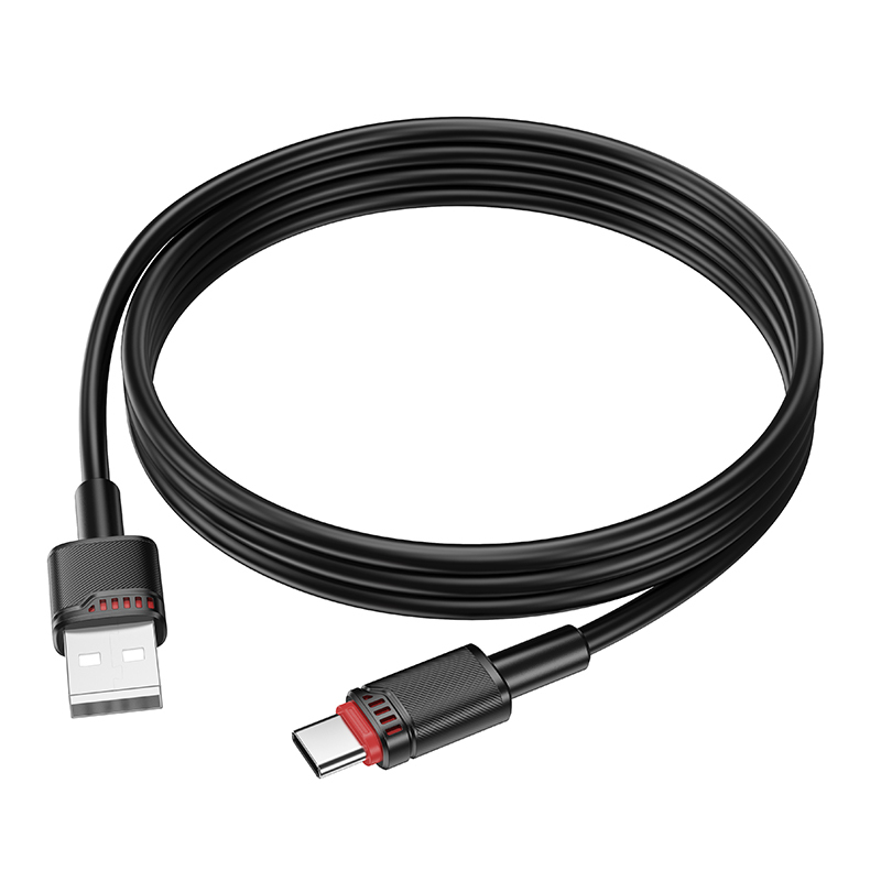 Borofone kabelis BX110 Beneficio – USB į Typ C – 3A 1 metras juodos spalvos
