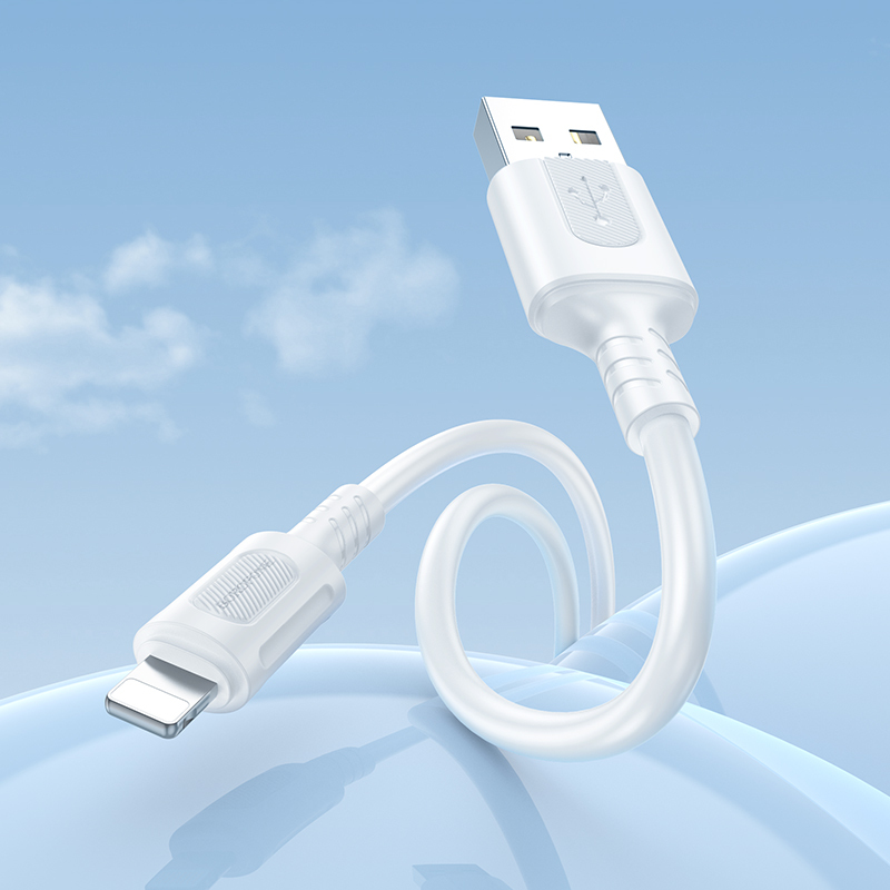 Oem Borofone kabelis BX111 Feliz – USB į Lightning – 2,4A 1 metras baltos spalvos
