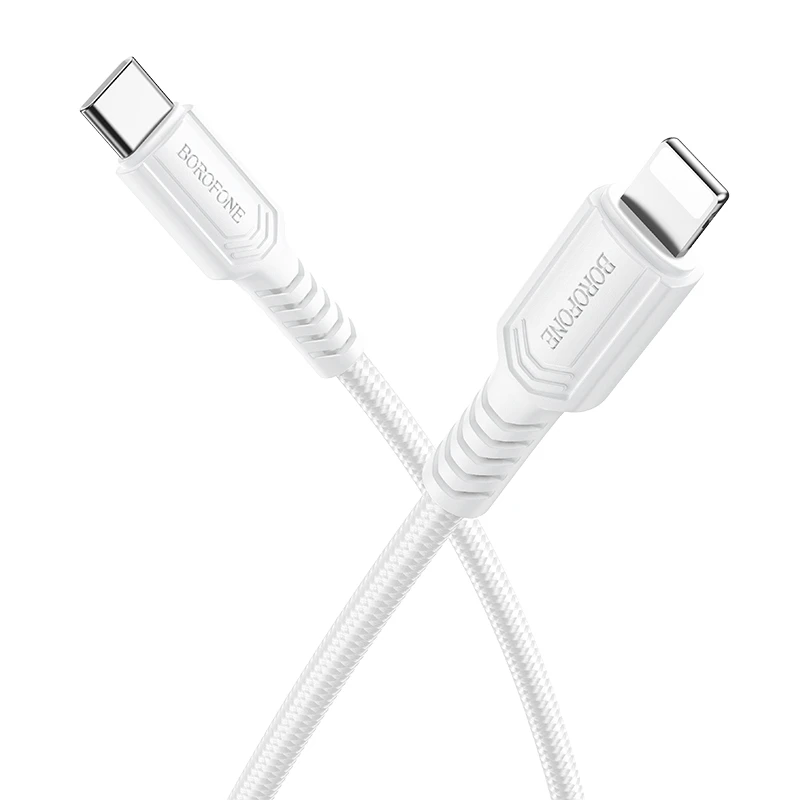 Borofone kabelis BX116 Certain - Type C į Lightning - PD 27W 1 m baltos spalvos