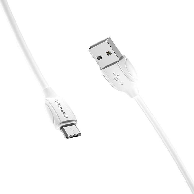 USB kabelis BOROFONE BX19 Benefit microUSB baltas 1m