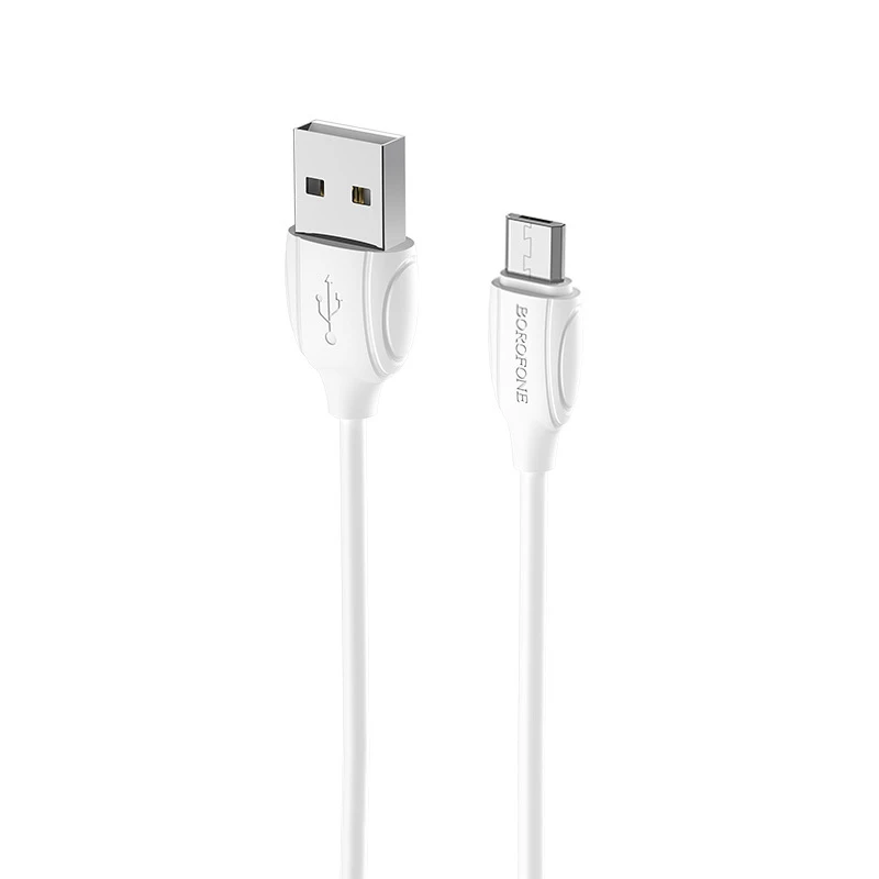 USB kabelis BOROFONE BX19 Benefit microUSB baltas 1m