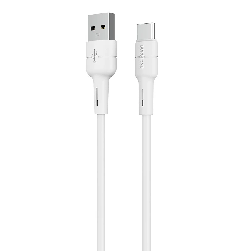 USB kabelis Borofone BX30 Type-C 1.0m silikoninis baltas