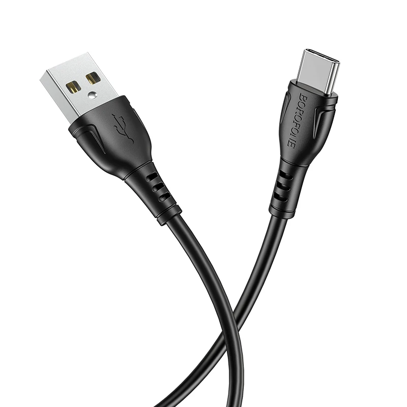 Borofone kabelis BX51 Triumph – USB į Type C – 3A 1 metras juodos spalvos