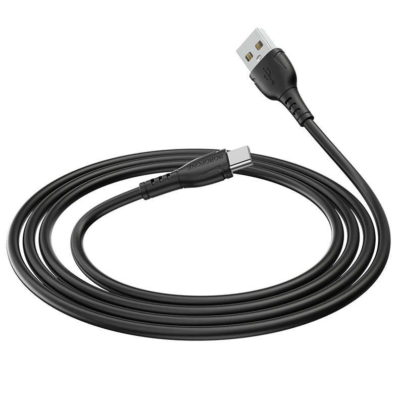 Borofone kabelis BX51 Triumph – USB į Type C – 3A 1 metras juodos spalvos
