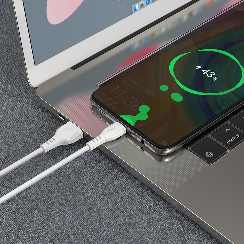 Borofone kabelis BX51 Triumph – USB į Type C – 3A 1 metras baltos spalvos