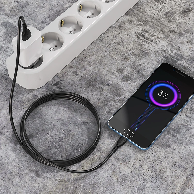 Oem Borofone Kabelis BX51 Triumph – USB į Micro USB – 2,4A 1 metras juodos spalvos