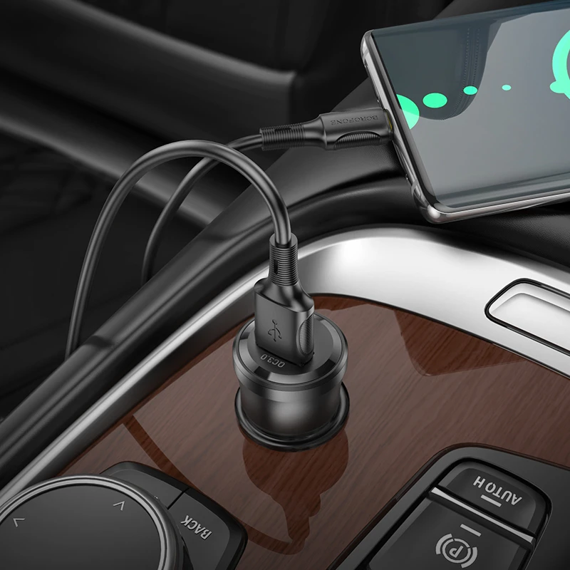 Borofone automobilinis įkroviklis BZ23 Noble - USB - QC 3.0 18W 3A juodos spalvos