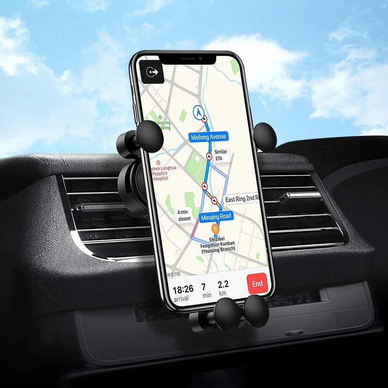 Automobilinis telefono laikiklis Borofone BH19 tvirtinamas ant ventiliacijos grotelių, juodas