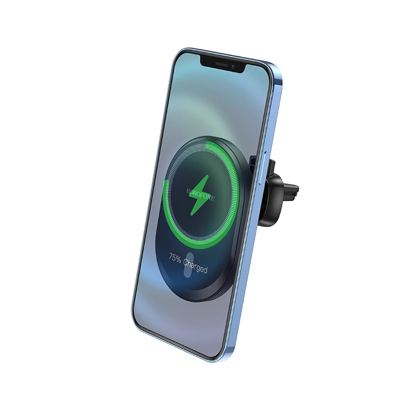 Automobilinis laikiklis-įkroviklis Borofone BH201 Magsafe 15W magnetinis, juodas