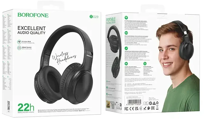 Oem Borofone Ausinės BO29 Fascinador bluetooth juodos spalvos