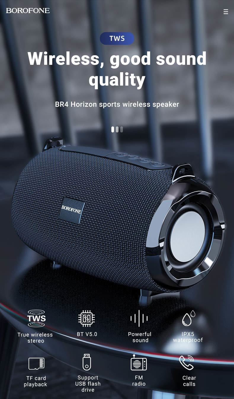 Oem Borofone Nešiojama kolonėlė Bluetooth BR4 Horizon turquoise ...