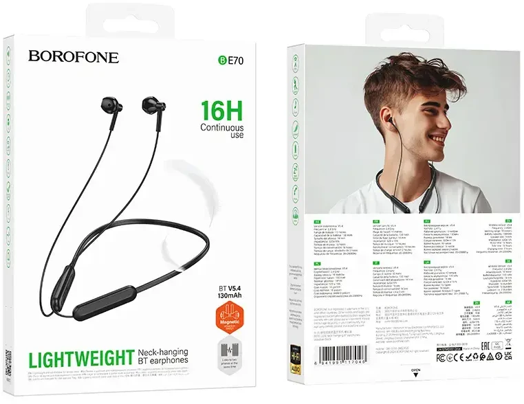Oem Borofone Sports ausinės BE70 Light bluetooth juodos spalvos