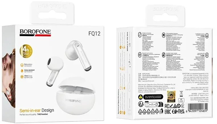 Oem Borofone TWS Bluetooth ausinės FQ12 Nice baltos spalvos