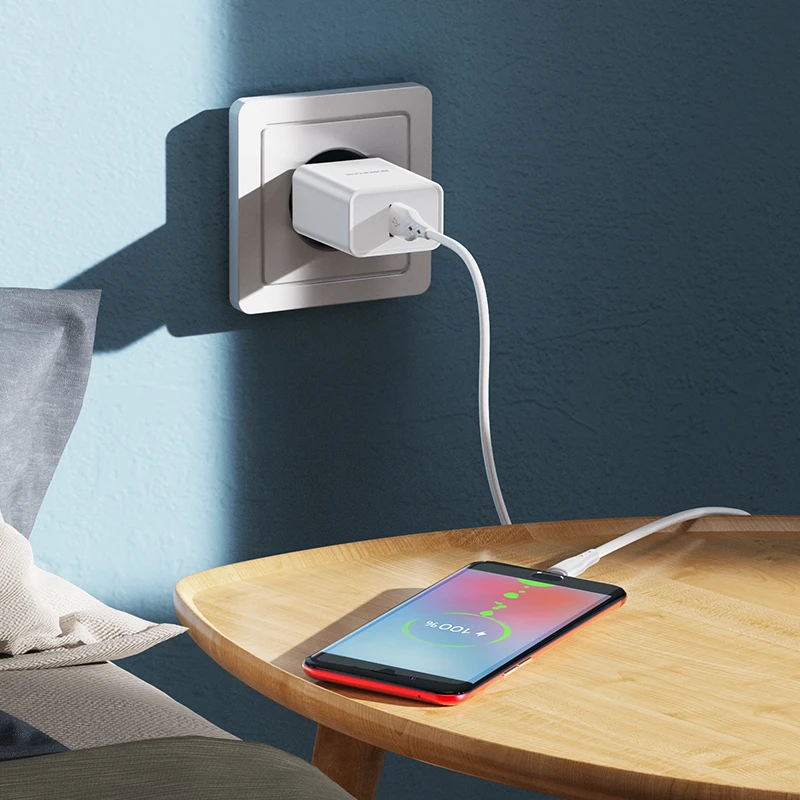 Įkroviklis Borofone BN5 18W USB-A + USB-A to MicroUSB cable 1.0m baltas