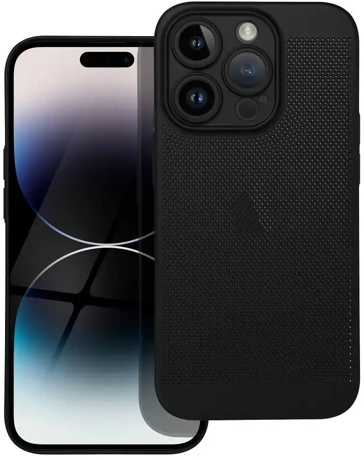 OEM dėklas, skirtas iPhone 17 Pro Max / 18 Pro Max (žemas kameros kraštas), Breezy juodas