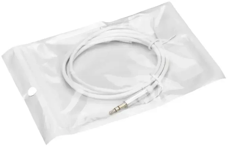 OEM kabelis AUX C tipo (vyras) į 3,5 mm lizdą (vyras) baltas