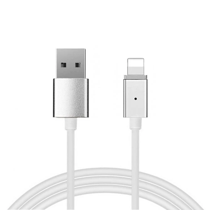 Topt kabelis Magnetic Type 1 – USB į Lightning – with detachable plug Iphone 5/6//7/8/X 1 Meter Sidabrinis (blister pack)