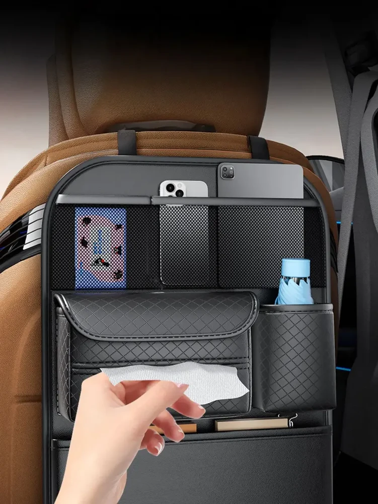 Oem Automobilio organaizeris for front seats with compartments D03 juodos spalvos