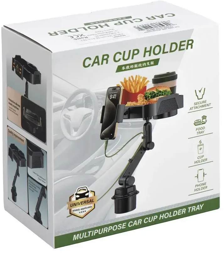 Oem Car table with phone holder CP2008 juodos spalvos