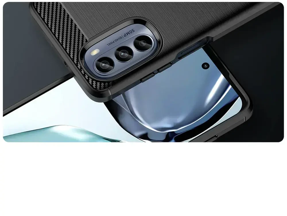 Hurtel Carbon dėklas skirtas Motorola Moto G62 5G, juodas