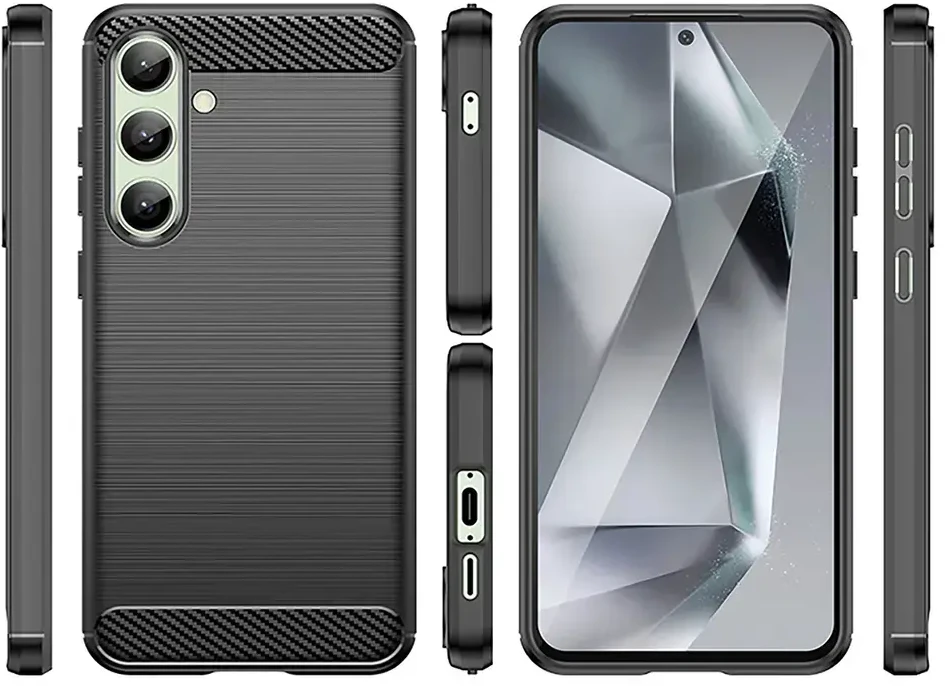 Hurtel Carbon Case do Samsung Galaxy S24 FE – dėklas telefonui juodos spalvos
