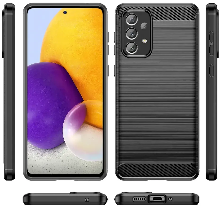 Hurtel Carbon dėklas skirtas Samsung Galaxy A73, juodas