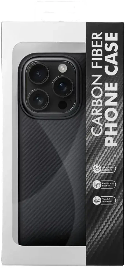 Oem Originalus „iPhone 16e“ (SE 4 2025) / 17e dėklas „Carbon Elite Mag Cover“, suderinamas su „MagSafe“ (juodas)