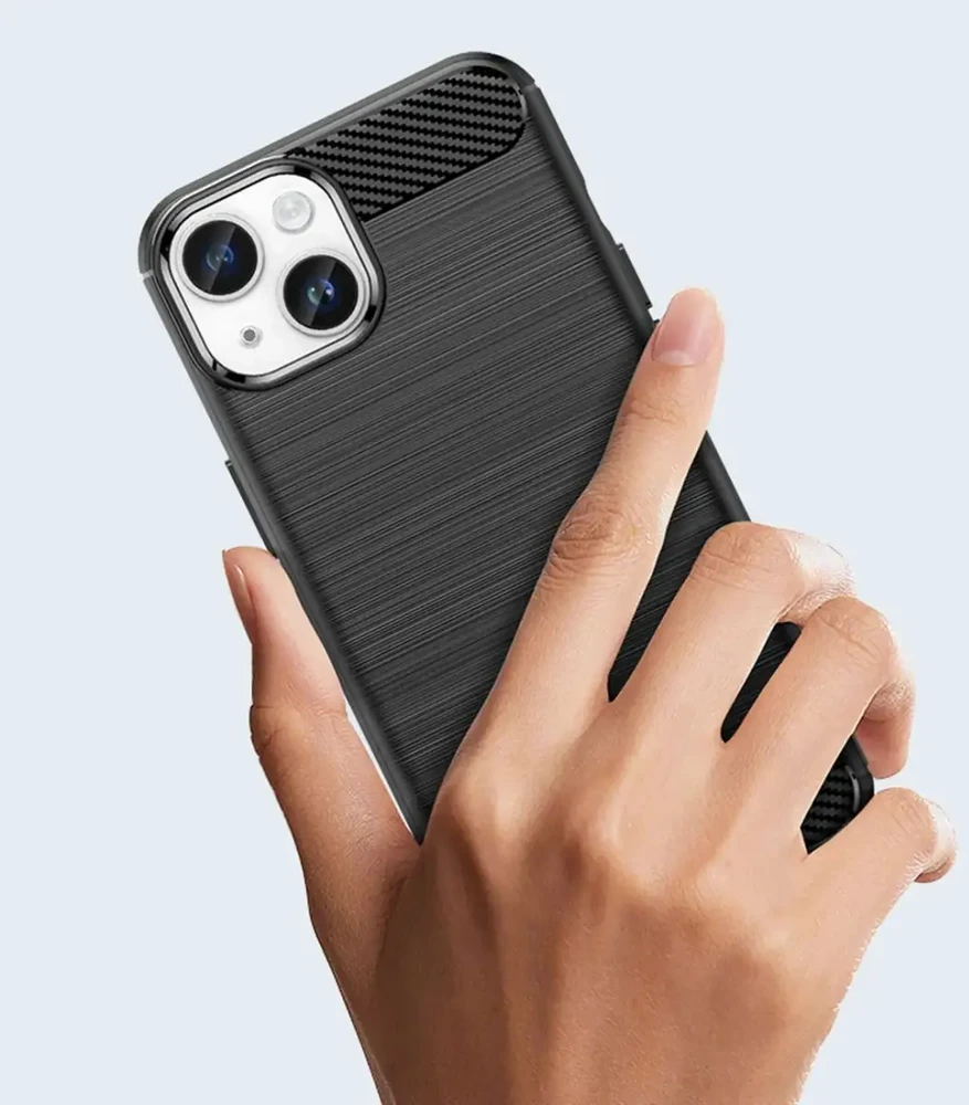 Hurtel Carbon dėklas skirtas iPhone 14, mėlynas