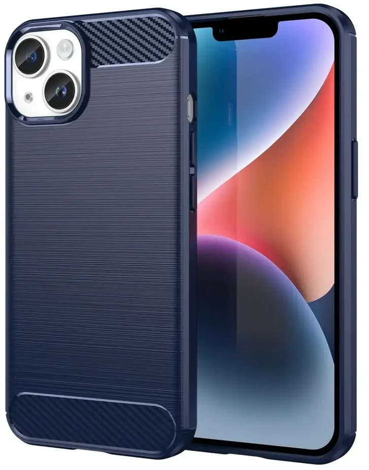 Hurtel Carbon dėklas skirtas iPhone 14, mėlynas