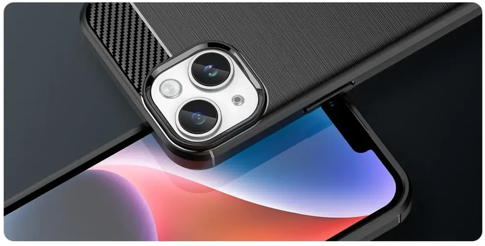 Hurtel Carbon dėklas skirtas iPhone 14, mėlynas