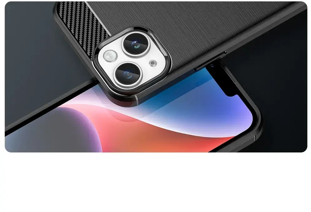 Hurtel Carbon dėklas skirtas iPhone 14, mėlynas
